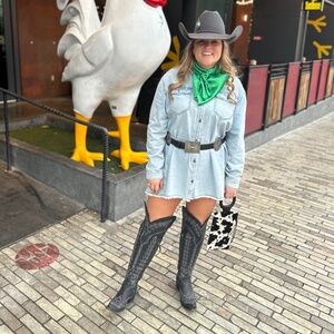 Long sleeve denim dress